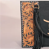 Laurel Sunset Rodeo Handtooled and Grain Leather Tote Bag | Houston Livestock Show & Rodeo