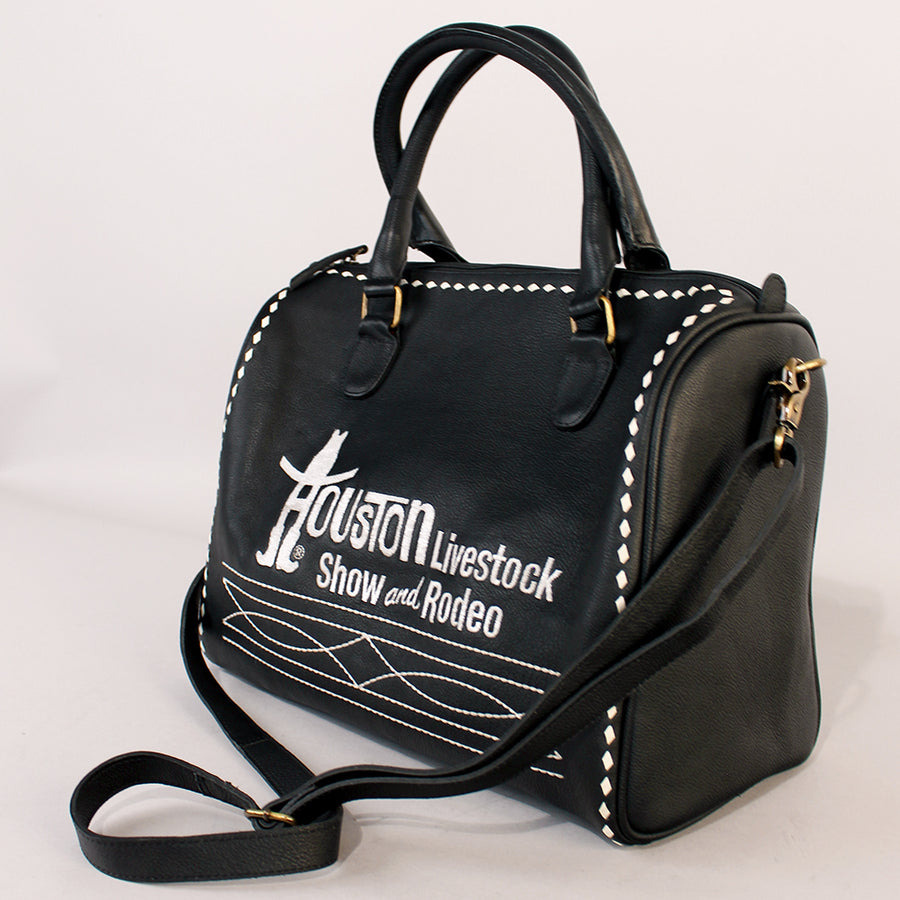 Laurel Midnight Rodeo Black Grain Leather Duffel Bag | Houston Livestock Show & Rodeo