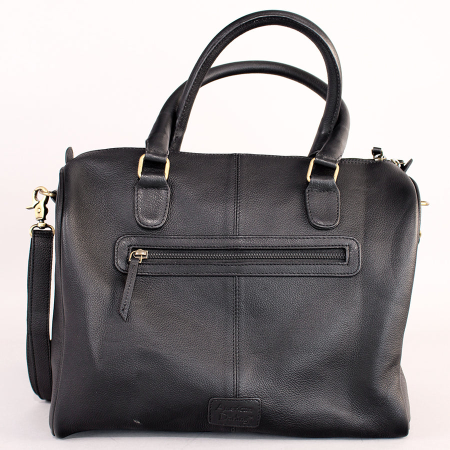Laurel Midnight Rodeo Black Grain Leather Duffel Bag | Houston Livestock Show & Rodeo