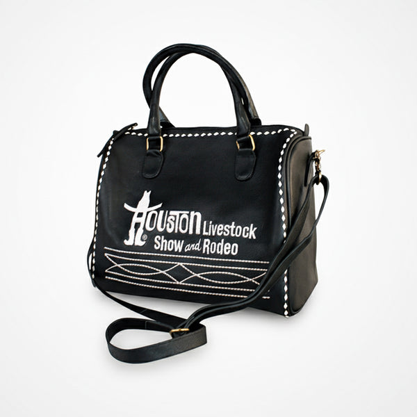 Laurel Midnight Rodeo Black Grain Leather Duffel Bag | Houston Livestock Show and Rodeo - Uhorse