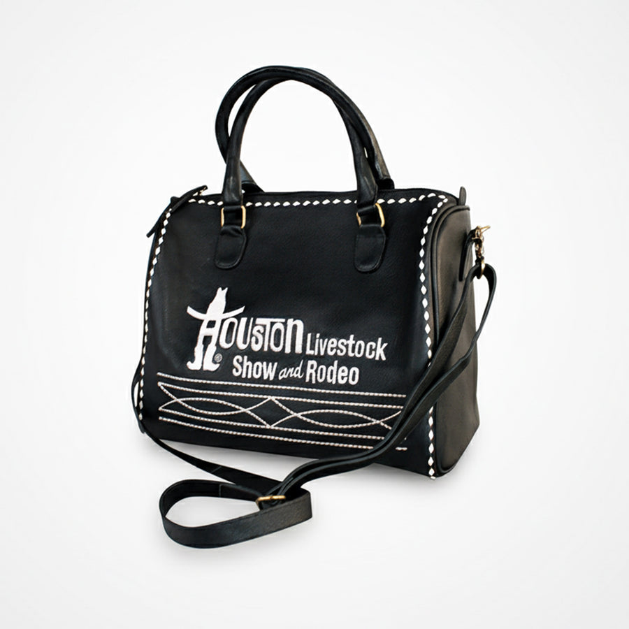 Laurel Midnight Rodeo Black Grain Leather Duffel Bag | Houston Livestock Show and Rodeo - Uhorse
