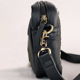 Laurel Midnight Rodeo Black Grain Leather Crossbody Bag | Houston Livestock Show & Rodeo