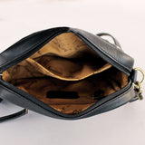 Laurel Midnight Rodeo Black Grain Leather Crossbody Bag | Houston Livestock Show & Rodeo
