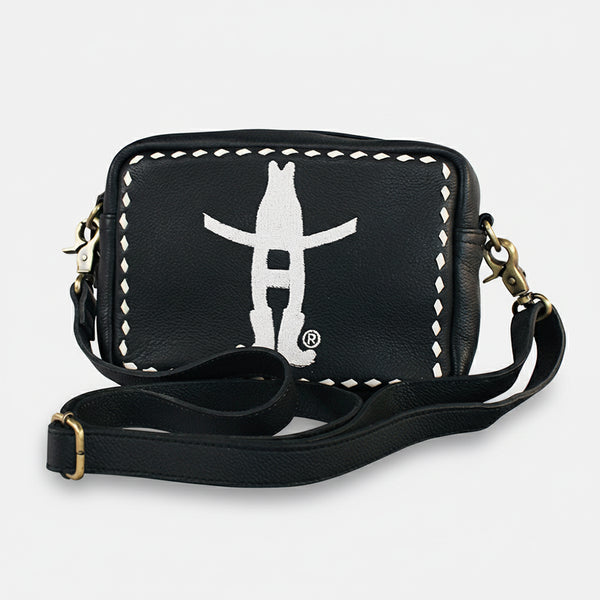 Laurel Midnight Rodeo Black Grain Leather Crossbody Bag | Houston Livestock Show and Rodeo - Uhorse