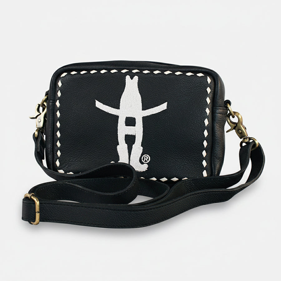 Laurel Midnight Rodeo Black Grain Leather Crossbody Bag | Houston Livestock Show and Rodeo - Uhorse