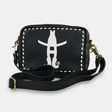 Laurel Midnight Rodeo Black Grain Leather Crossbody Bag | Houston Livestock Show & Rodeo