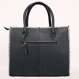Laurel Midnight Rodeo Black Genuine Leather Tote Bag | Houston Livestock Show & Rodeo