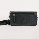 Laurel Midnight Rodeo Black Bootstitch Grain Leather Crossbody Bag | Houston Livestock Show & Rodeo