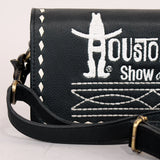 Laurel Midnight Rodeo Black Bootstitch Grain Leather Crossbody Bag | Houston Livestock Show & Rodeo