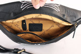 Laurel Midnight Rodeo Black Bootstitch Grain Leather Fanny Pack | Houston Livestock Show & Rodeo