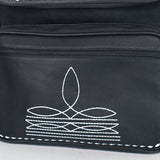 Laurel Midnight Rodeo Black Bootstitch Grain Leather Backpack | Houston Livestock Show & Rodeo