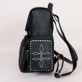 Laurel Midnight Rodeo Black Bootstitch Grain Leather Backpack | Houston Livestock Show & Rodeo