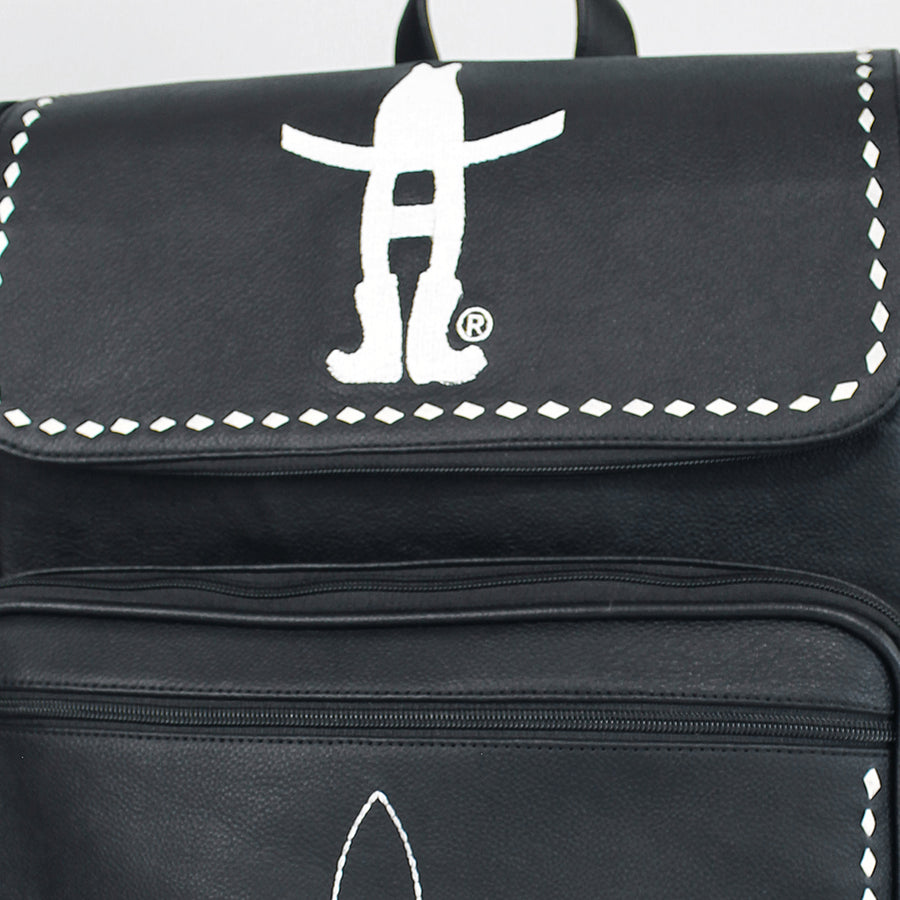 Laurel Midnight Rodeo Black Bootstitch Grain Leather Backpack | Houston Livestock Show & Rodeo