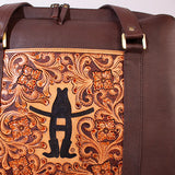 Legacy Rodeo Genuine Leather Hand Tooled Laptop Bag Briefcase | Houston Livestock Show and Rodeo