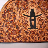 Legacy Rodeo Sunflower Hand-Tooled Genuine Leather Crossbody Bag Half-Moon Purse | Houston Livestock Show and Rodeo