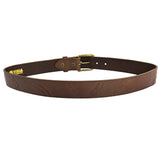 Noble Equestrian Ladies Pony Print Belt Genuine Leather Horseshoe Embossing & Removable Brass Buckle