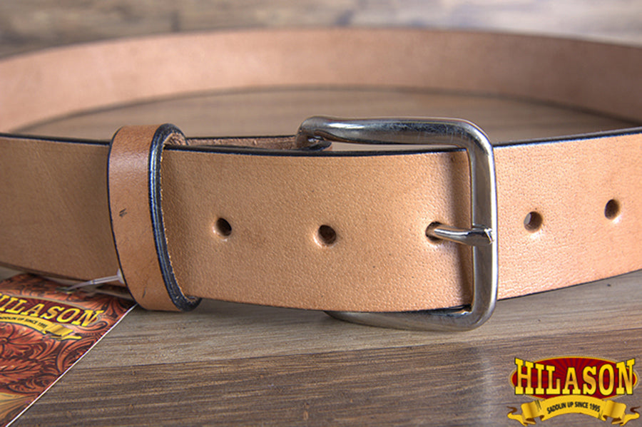 Hilason Full Grain Western Leather Mens Womens Belt Tan