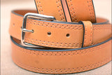 HILASON Western Genuine Leather Belt Mens Classic Tan with Silver Buckle