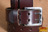 HILASON Western Genuine Leather Belt for Handmade Unisex Full Grain Heavy Duty Belt Dark Brown