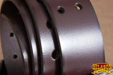 HILASON Western Genuine Leather Belt for Handmade Unisex Full Grain Heavy Duty Belt Dark Brown
