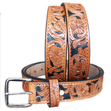 HILASON Western Genuine Leather Belt for Hand Tooled Unisex Heavy Duty Belt