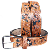 46" HILASON HAND MADE HEAVY DUTY BUFFALO HIDE LEATHER STICHED BELT – by Hilason – Cowboy and equestrian accessories