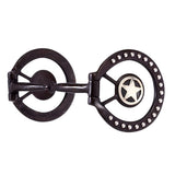 HILASON Antique Brown Horse Dee Bit 5-1/4” Snaffle Mouth | 3” Rings w/ Stainless Steel Dots & German Silver Ranger Star Conchos | Western Training & Show Horse Bit