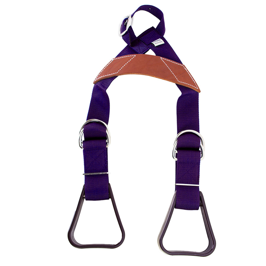 Hilason Saddle Buddy Kids Stirrup Adjustable Black Nylon with Genuine Cow Leather Black - Uhorse