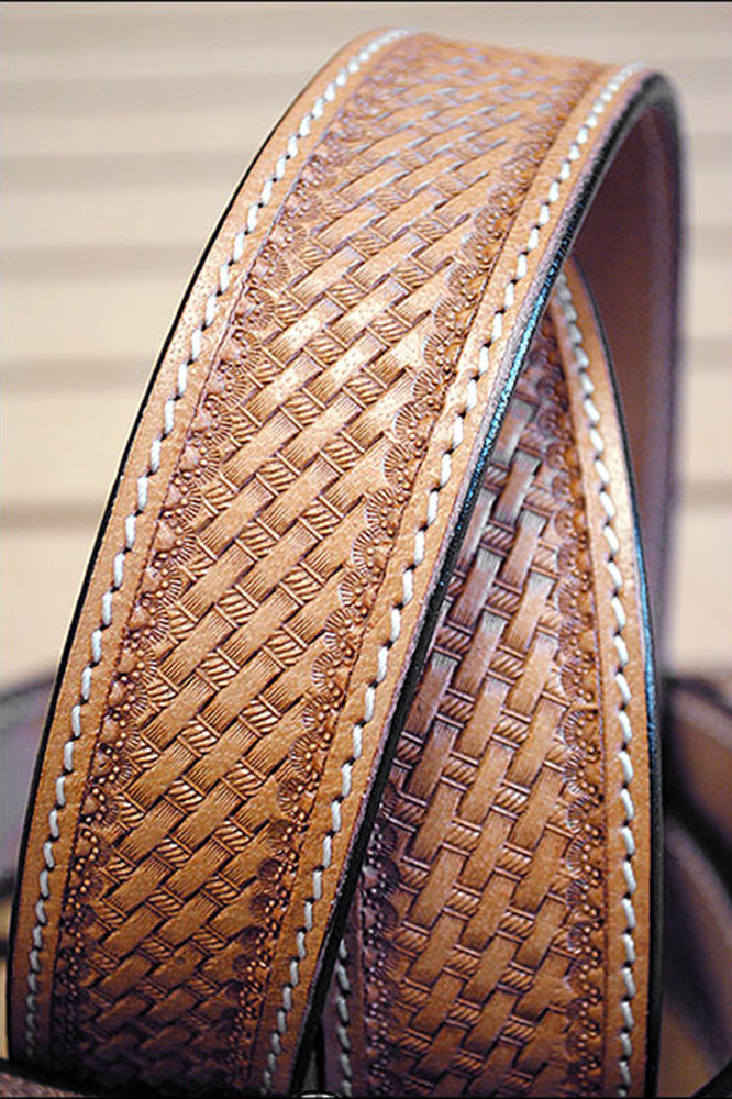 Hilason Hand Tooled Heavy Duty Western Work Leather Mens Womens Belt Tan
