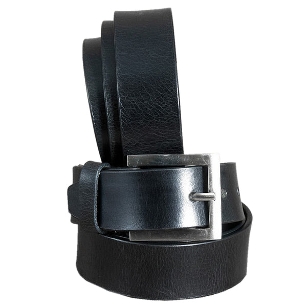 HILASON Western Genuine Leather Belt men's Black with Silver Buckle - Uhorse