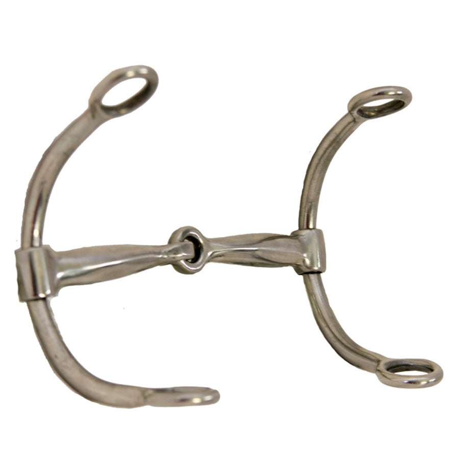 Metal horse bit with curved shanks and oval rings - Uhorse