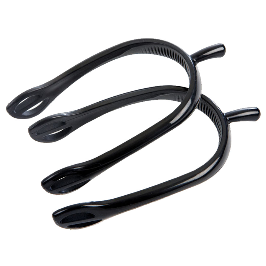 Korsteel Lightweight 2-Tone English Riding Spurs - Black and Grey 3/4" Neck - Durable Composite Performance Spurs - Uhorse