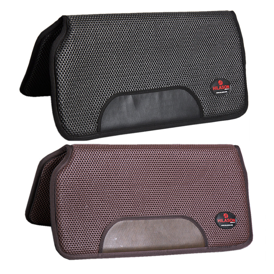 30" X 30" Hilason Air Flow Shock Absorbing Western Contoured Saddle Pad Black