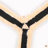 HILASON Fleece Lined Y-Style Breast Collar - Western Comfort Padding, Adjustable Nylon Webbing Cream/Black