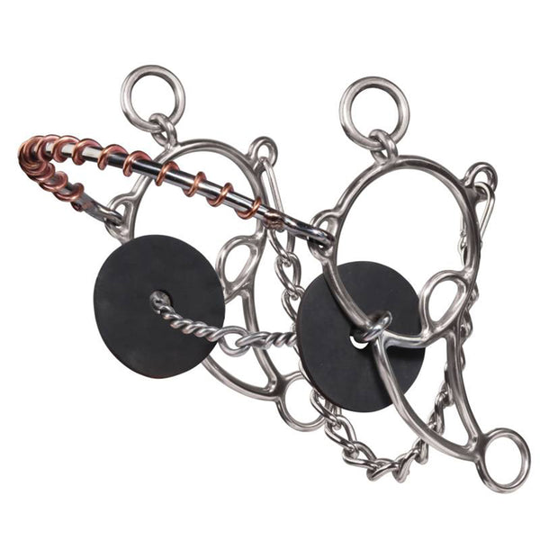 Brittany Pozzi by piece Combo Twisted Wire Snaffle Bit 5-1/2 - 5" Mouth 6" Cheek - Uhorse