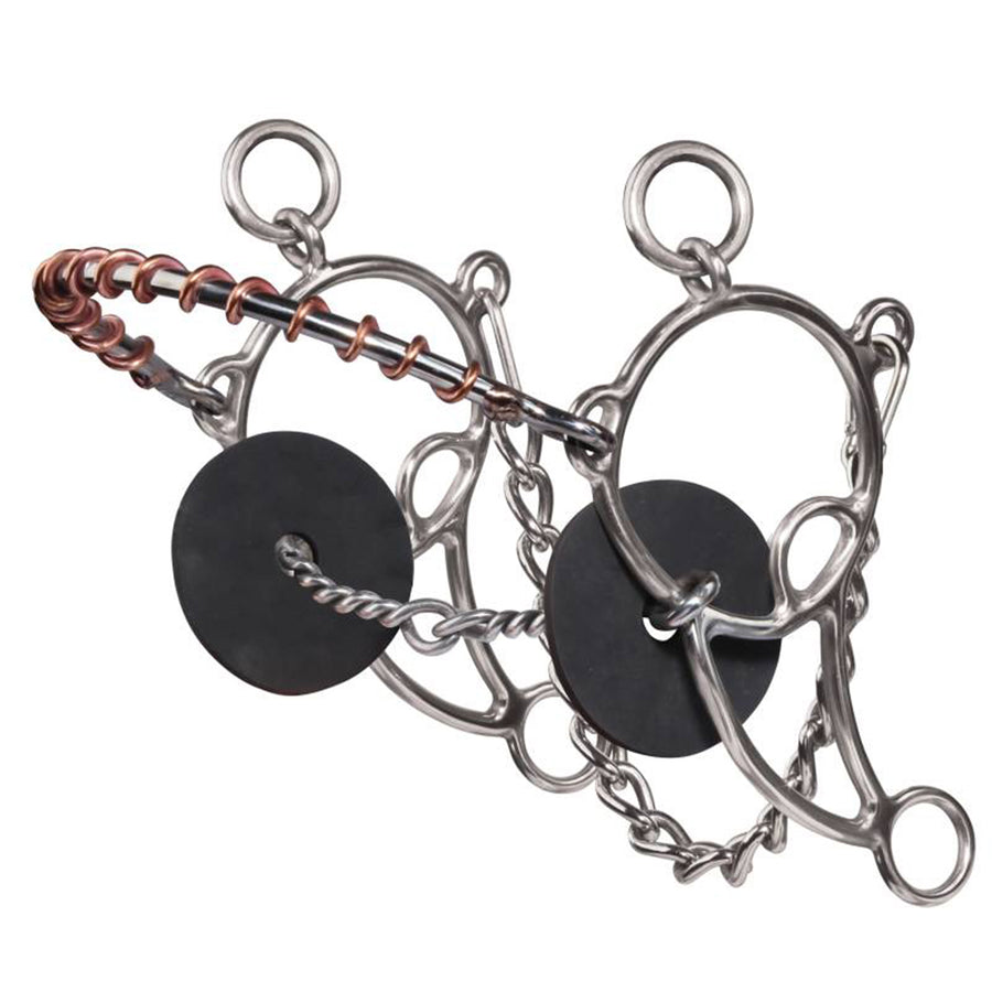 Brittany Pozzi by piece Combo Twisted Wire Snaffle Bit 5-1/2 - 5" Mouth 6" Cheek - Uhorse