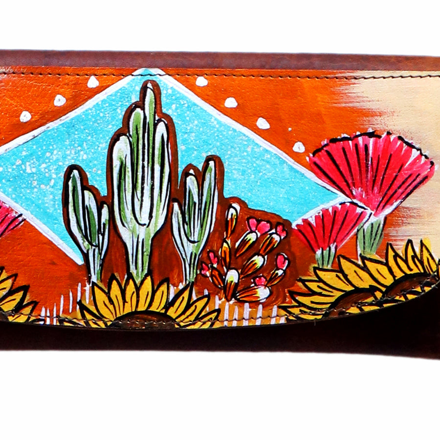 American Darling Small Cross body Bag Genuine Vegetable Tanned Leather Wallet Purse Western Handbag 4in x 1in x 8in