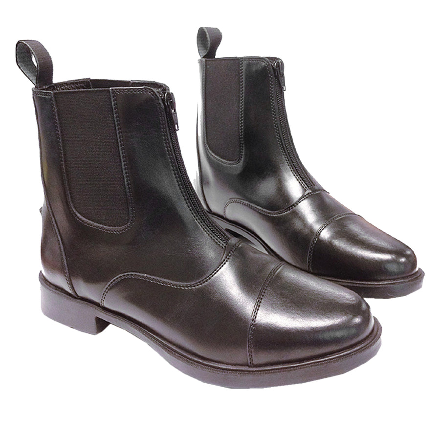 Adult Harvies Paddock Boots - Leather Equestrian Riding Boots with Front Zip - Uhorse