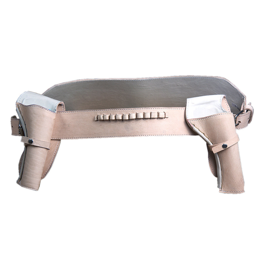 Hilason Double Barrel .45 Caliber Leather Cowboy Gun Holster Belt - Uhorse
