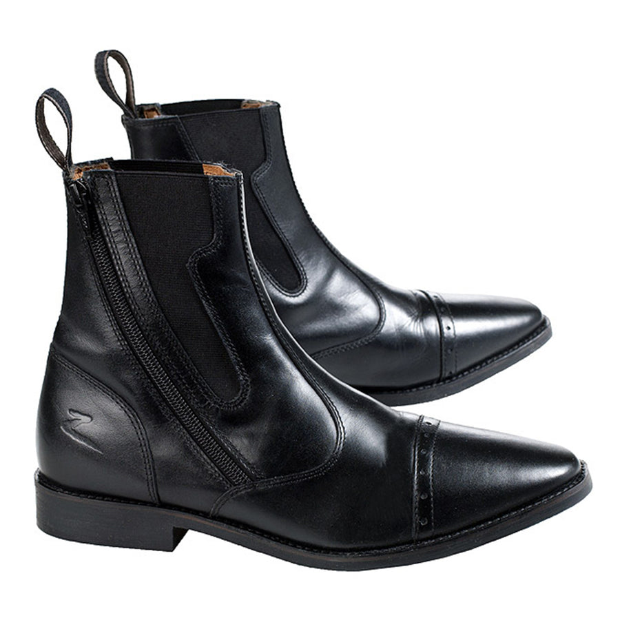 Horze Havana Ladies Jodhpur Boots Leather Side Zip and Elastic Ankle - Uhorse