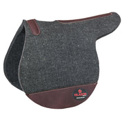 Hilason Horse Felt Saddle Pad with Leather Wear Guards – Western Contoured Back Pad Grey