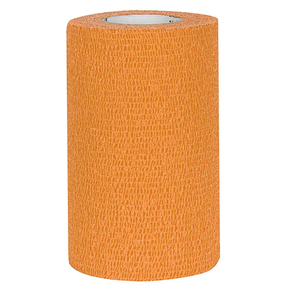 Self-Adherent Vet Wrap Bandage 4" x 15' Cohesive Flexible Non-Stick Wrap Orange