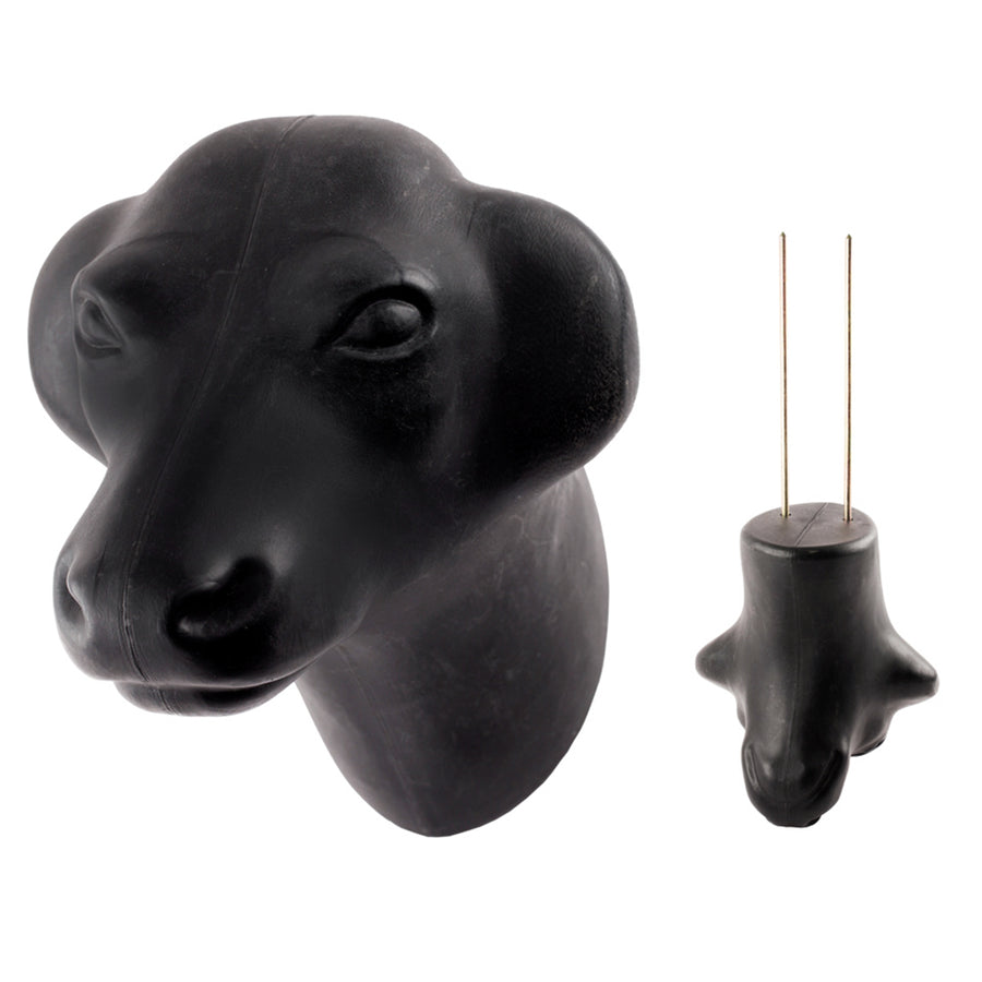 Black Calf Head Roping Dummy - 9.5" Horn Span 9"L X 11"D with Mounting Rods Black - Uhorse
