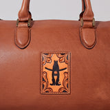 American Darling Western Genuine Leather Speedy Bag, Braided Hand Tooled Floral Carved Purse with Crossbody Strap & YKK Zipper