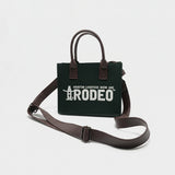 Laurel Downtown Rodeo Black Western Mini Tote Bag Genuine Leather Handle Bag | Houston Livestock Show & Rodeo