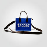 Laurel Downtown Rodeo Blue Western Mini Tote Genuine Leather Handle Bag | Houston Livestock Show & Rodeo