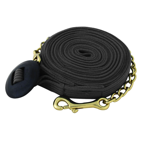 HILASON Western Cotton Black Lead Rope/Strap With Bolt Snap | Rope Ropes For Horses Horse Lunge Line Braided Cord