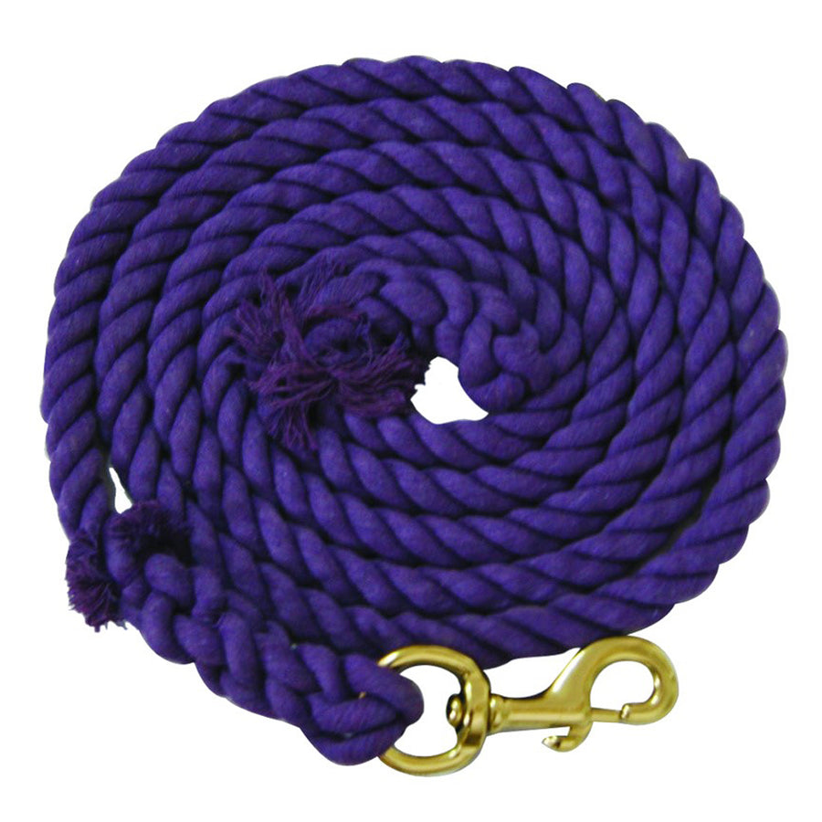 Purple cotton rope lead with brass snap - Uhorse