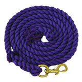 Purple cotton rope lead with brass snap - Uhorse