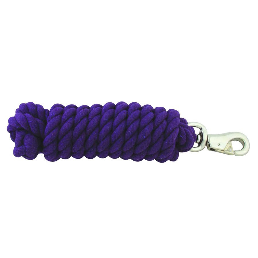 Purple cotton rope halter lead with metal snap hook - Uhorse